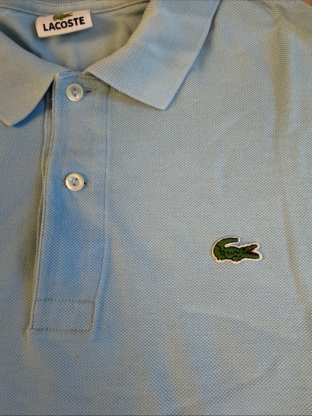 Lacoste Men’s Classic Piqué Polo Shirt Light Blue 100% Cotton Size 5 (US Large) - Picture 4 of 9